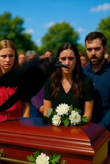During the girl’s funeral, a black raven suddenly landed on the coffin, and within seconds, everyone was staring at the…