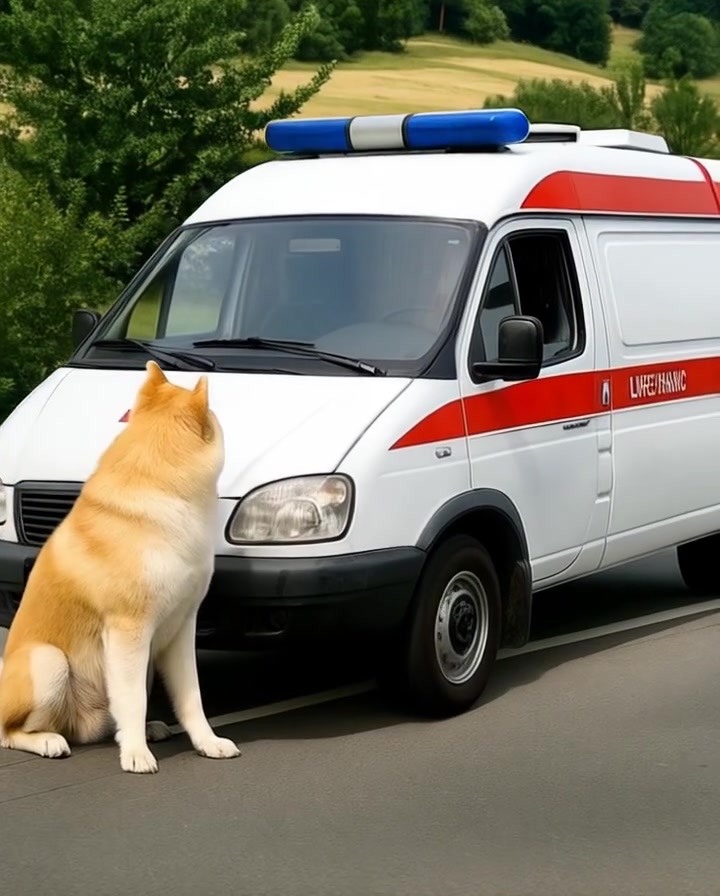 A dog blocked the ambulance’s path, when the medics came out, they were NUMBED by what they saw