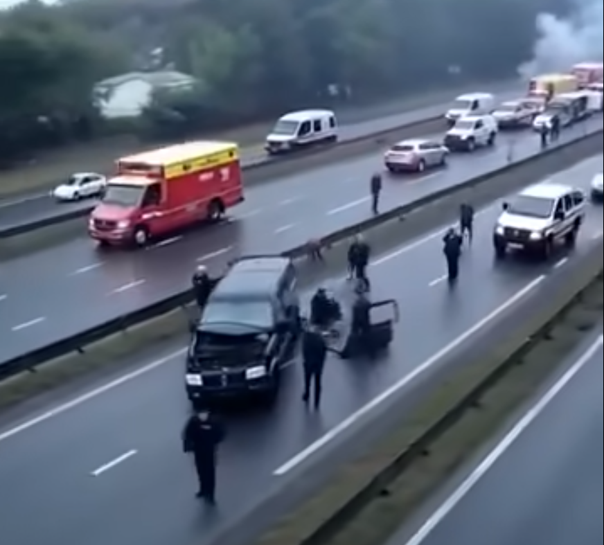 Driver braking for turtle causes multi-car accident in Florida #shorts
