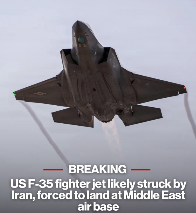 US F-35 fighter jet likely struck by Iran, forced to land at Middle East air base